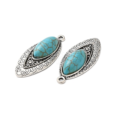 Synthetic Turquoise Pendants PALLOY-F300-07AS-1