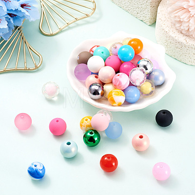 80Pcs 8 Styles Mixed Styles Acrylic Beads OACR-TA0005-11-1