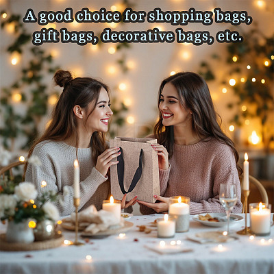 10Pcs Paper Gift Tote Bags with Nylon Ribbon Handles ABAG-TA0002-31B-1