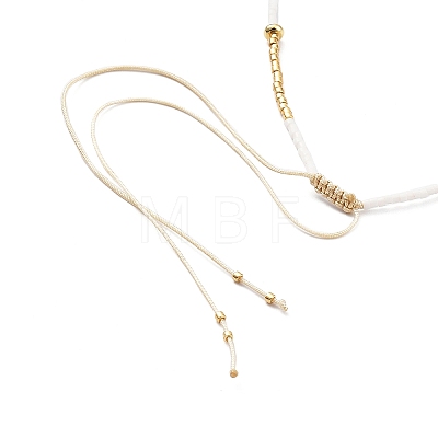 Adjustable Miyuki Seed & Pearl & Natural African Turquoise Beaded Necklaces NJEW-O127-01-1