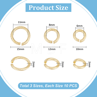 Unicraftale 30Pcs 3 Styles 304 Stainless Steel Jump Ring STAS-UN0054-61-1