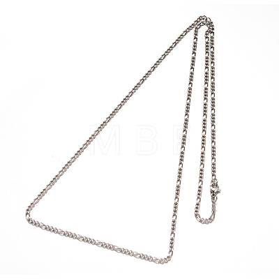 304 Stainless Steel Figaro Chains Necklaces NJEW-L398-03-1