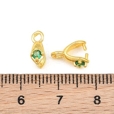 Brass Micro Pave Cubic Zirconia Ice Pick and Pinch Bails KK-G557-44G-1