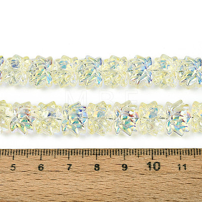 Baking Paint Electroplate Transparent Glass Beads Strands EGLA-N020-04H-1