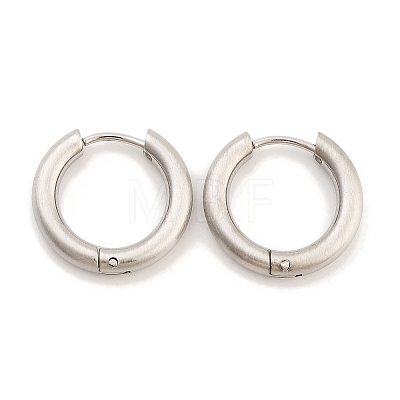 Tarnish Resistant Frosted 304 Stainless Steel Huggie Hoop Earrings for Women EJEW-C096-32B-P-1