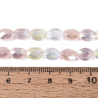 Electroplate Imitation Jade & Opaque & Transparent Glass Beads Strands EGLA-Q135-6x8MM-01D-1