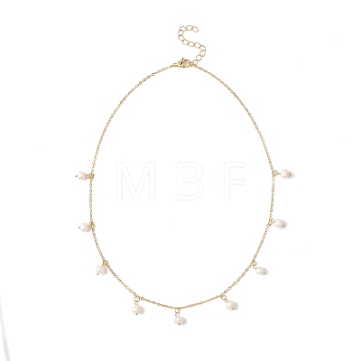 Natural Cultured Freshwater Pearl Potato Tassel Bib Necklaces NJEW-JN05697-1