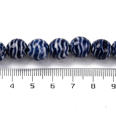 Handmade Blue and White Porcelain Beads Strands PORC-I027-03G-1