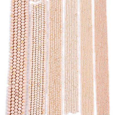 Electroplate Opaque Solid Color Glass Beads Strands EGLA-A044-P8mm-L05-1