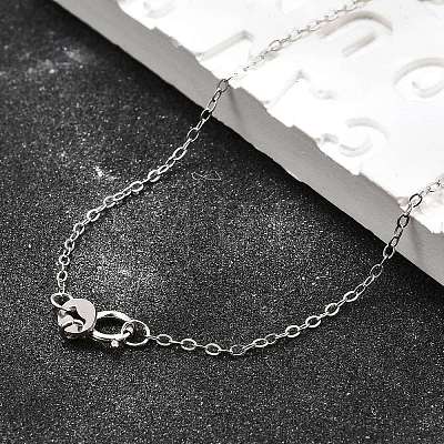 Anti-Tarnish Rhodium Plated 925 Sterling Silver Necklaces STER-M034-32B-1