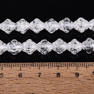 Transparent Crackle Glass Beads Strands GLAA-Q115-04A-11-1