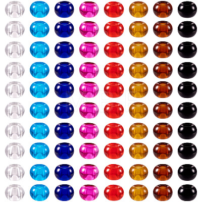 Craftdady 88pcs 8 colors Glass European Beads GLAA-CD0001-10-1