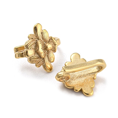 Flower Shape Rack Plating Brass Earring Hooks KK-M257-02G-1
