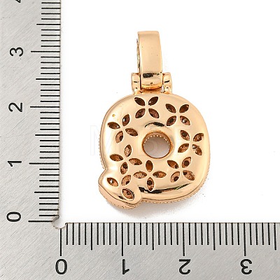 Brass Micro Pave Clear Cubic Zirconia Pendants KK-B099-01G-Q-1