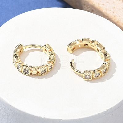 Brass Micro Pave Cubic Zirconia Hoop Earrings LS-EJEW-H152-01E-G-1