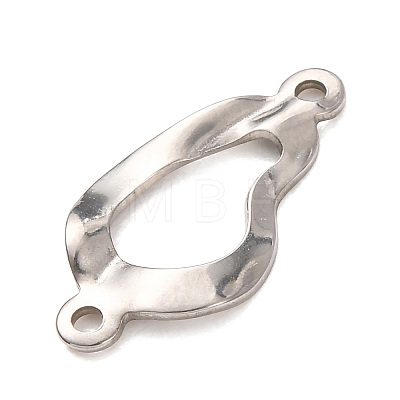 304 Stainless Steel Textured Links Connector Charms STAS-K302-02B-P-1