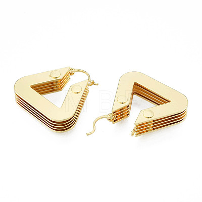 Brass Multi-Layer Triangle Hoop Earrings for Women EJEW-N011-90-1