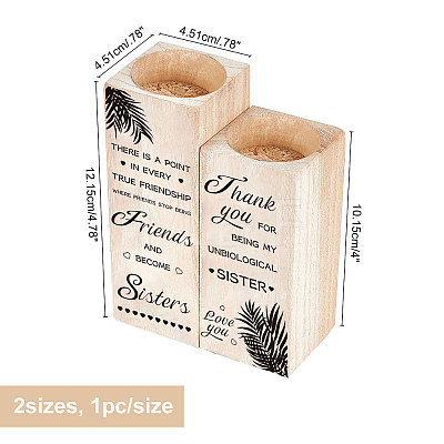 Wooden Candle Holder AJEW-WH0257-003-1