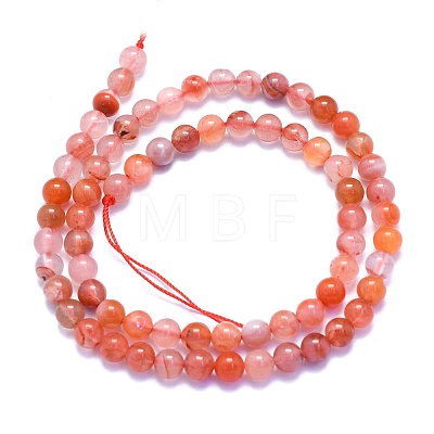 Natural South Red Agate Beads Strands G-K310-C03-6mm-1