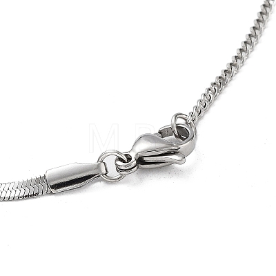 304 Stainless Steel with Plastic Bead Necklace NJEW-Q335-01B-P-1