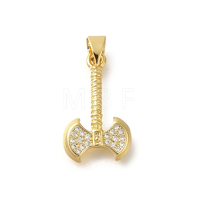 Rack Plating Brass Micro Pave Cubic Zirconia Pendants KK-Z086-66G-03-1