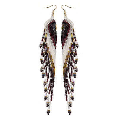 Bohemian Tassel Seed Beaded Dangle Earrings for Women IY6434-1-1