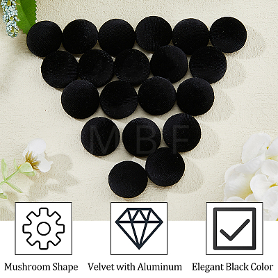 SUPERFINDINGS 20Pcs Velvet with Aluminum Shank Buttons BUTT-FH0001-009A-1