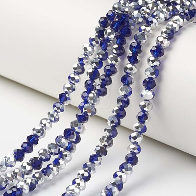 Electroplate Transparent Glass Beads Strands EGLA-A034-T6mm-M09-1