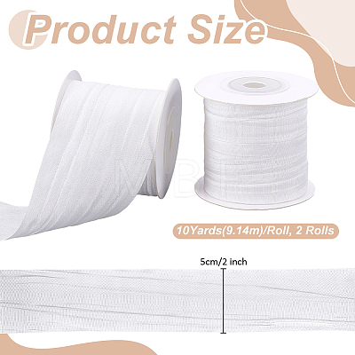 Polyester Wrinkle Ribbons OCOR-WH0078-501B-1