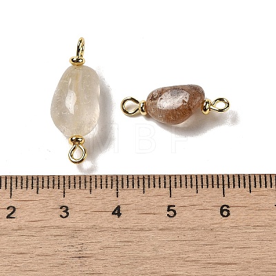 Natural Rutilated Quartz Connector Charms FIND-C046-11C-G-1