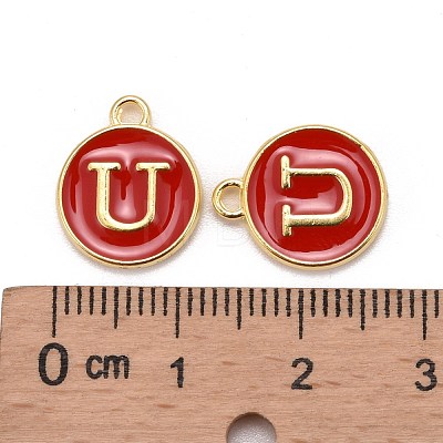 Golden Plated Alloy Enamel Charms X-ENAM-S118-03U-1