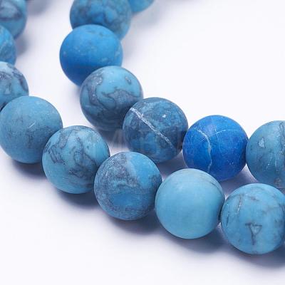 Dyed Natural Map Stone/Picasso Stone/Picasso Jasper Beads Strands G-F520-52-6mm-1
