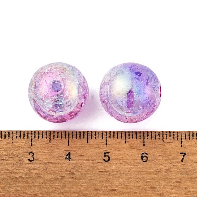 UV Plating Rainbow Iridescent Two Tone Acrylic Beads PACR-C009-04K-1