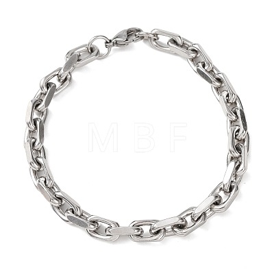 304 Stainless Steel Cable Chain Bracelets for Women Men LS-BJEW-F529-04P-1