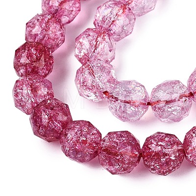 Crackle Transparent Glass Beads Strands GLAA-Q108-02A-11-1