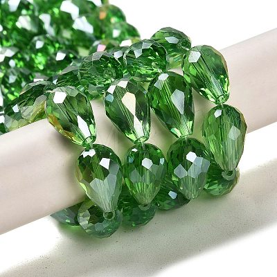 Electroplate Glass Beads Strands X-EGLA-D015-15x10mm-19-1