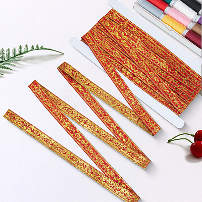 15.4 Yards Vintage Jacquard Polyester Ribbon OCOR-CY0004-63B-1
