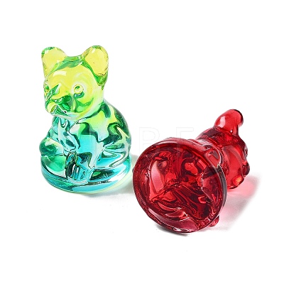 Two Tone Electroplate K9 Glass 3D Dog Figurines GLAA-B016-01-1