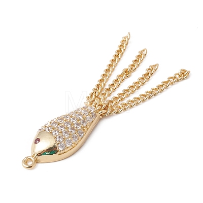 Eco-Friendly Rack Plating Brass Micro Pave Cubic Zirconia Pendants KK-F835-04G-1