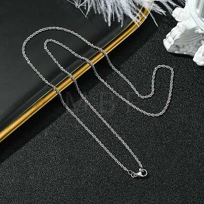 2mm Rack Plating Brass Rope Chain Necklaces for Women Men MAK-L044-59P-1