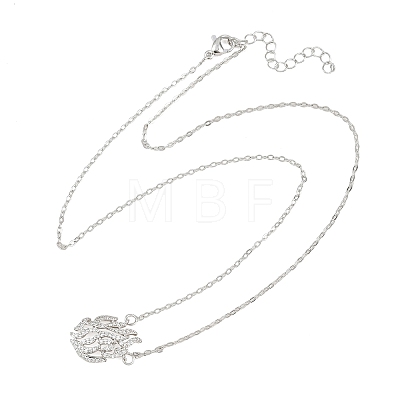 Brass Micro Pave Clear Cubic Zirconia Flame Pendant Adjustable Slider Necklaces KK-CBA4547-10P-1