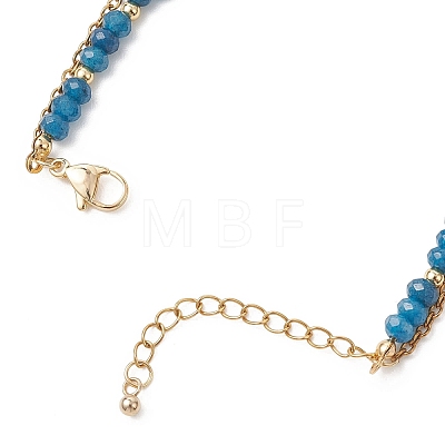 Adjustable Natural Malaysia Jade & 304 Stainless Steel Multi-strand Bracelets BJEW-JB13035-01-1