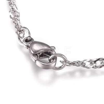 304 Stainless Steel Singapore Chain Necklaces MAK-L015-25C-P-1