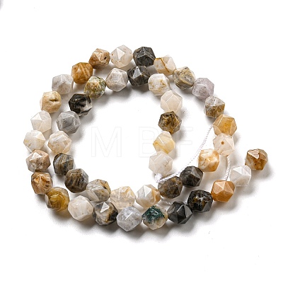 Natural Bamboo Leaf Agate Beads Strands G-NH0012-B02-03-1