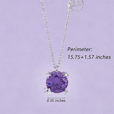 925 Sterling Silver Zircon Pendant Necklace 12 Constellation Pendant Necklace Jewelry Anniversary Birthday Gifts for Women Men JN1088H-1