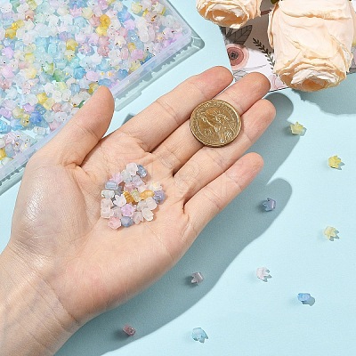 540Pcs 9 Colors Frosted Transparent Acrylic Beads FACR-YW0001-14-1