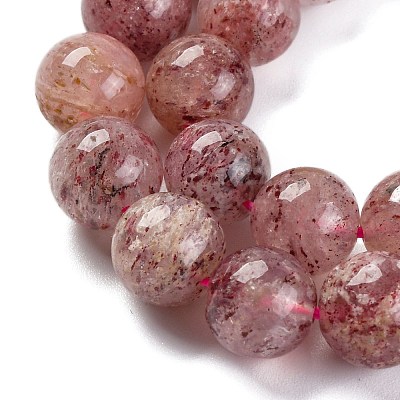 Natural Strawberry Quartz Beads Strands G-J373-16-8mm-01-1