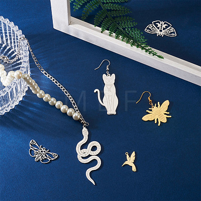 24Pcs 6 Style Ion Plating(IP) 201 Stainless Steel Pendants STAS-FW0001-23-1