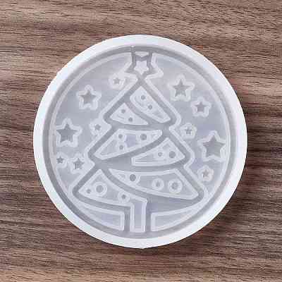 DIY Christmas Tree Pattern Cup Mat Silicone Molds DIY-E055-15-1