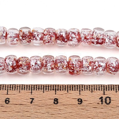 Luminous Handmade Silver Foil Glass Beads Strands FOIL-N029-02B-03-1
